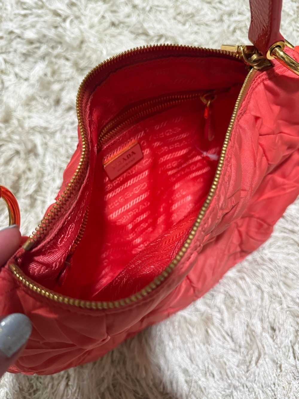 Prada Vintage Zip Handbag Tessuto Orange
Nylon Handbag - Picture 4 of 8